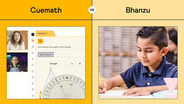 Image comparing classrooms of Cuemath vs Bhanzu