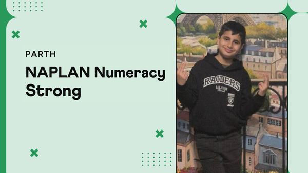 Parth, Cuemath student in Australia, Strong result in NAPLAN numeracy